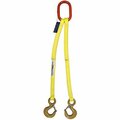 Hsi Two Leg Nylon Bridle Slng, Two Ply, 2in Web W, 2ft L, Oblong Link to Hook, Safety Latch, 12,000lb DOS-EE2-802-02